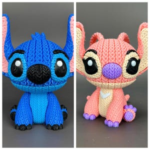 39-Stitch and Angel 3D Printed Figures Stich+Angel B