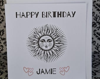 Personalised Birthday | Soleil Linocut Card
