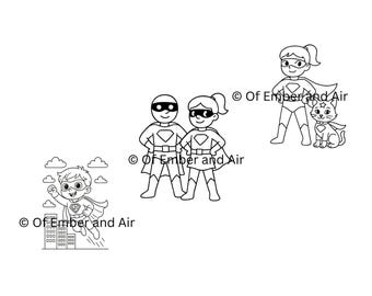 Dibujos para colorear de superhéroes para niños – Paquete imprimible de 5