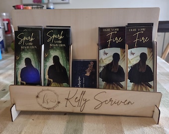 Bookmark Display Shelf – Personalized, Modular, Flat-Pack, Customizable Stand for Authors & Collectors