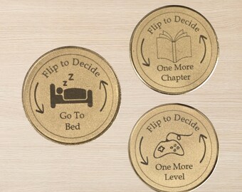 Metal Decision Coin – “Keep Going or Go to Bed?” | Funny Gift for Readers & Gamers