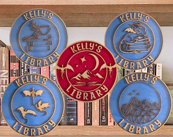 Custom Personalized Library Sign – Fantasy-Inspired Wood Decor | Book Lover Gift | 8"x8" Wooden Sign