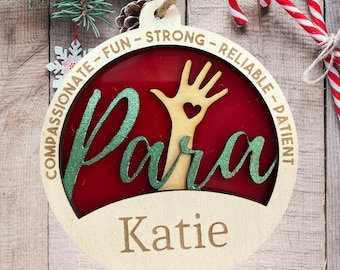 Personalized Paraprofessional Ornament: Custom School Staff Gift