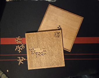 Wooden Fractal Puzzle with Lid