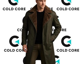 Blade Runner Officer K Trench Coat: Faux Fur Collar, Slim Fit