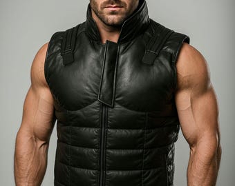 Handmade Metal Gear Solid Tactical Vest: Faux Leather Cosplay Costume