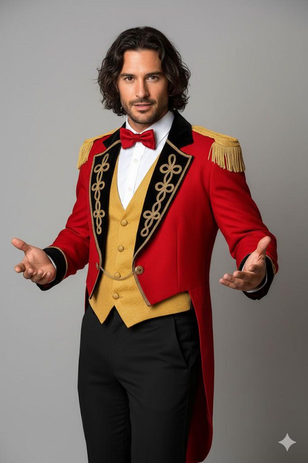 Men's Red Wool Ringmaster Jacket – Vintage Victorian Regency Tailcoat ...