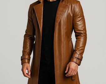 Gambit LeBeau with this Gambit X-97 Long Brown Leather Trench Coat. Perfect for cosplay events, Halloween