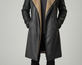 Blade Runner 2049, Faux Shearling Collar Officer K Cosplay Trench Coat: