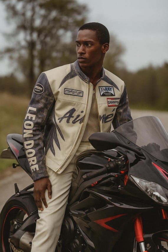 Distressed Leather Moto Jacket: Handmade Cowhide, Exclusive Rider