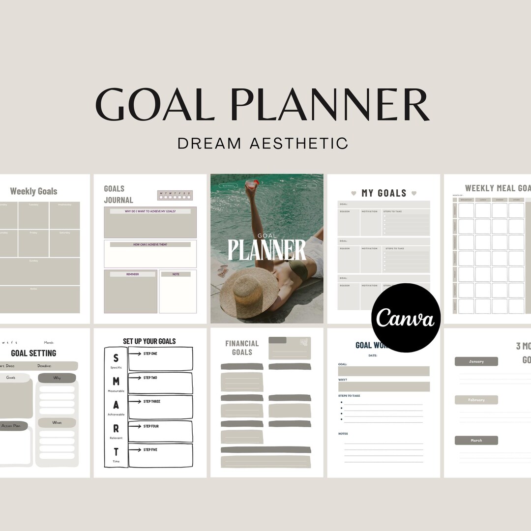 Goal Planner | Digital Planner Canva Template | Goodnotes Planner ...