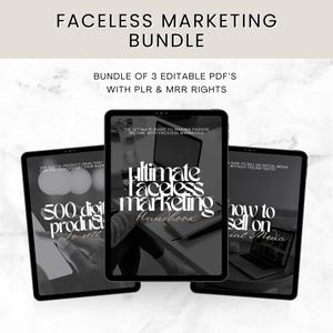 Faceless Marketing Bundle 3-in-1 | Faceless Digital Marketing | DFY Digital Products | PLR | Master Resell Rights MRR | Online Business Kit