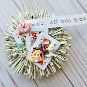 Mini Paper Wreath Vintage Paper Ephemera Decor Playing Cards Vintage Inspired Decor Paper Ephemera image 1