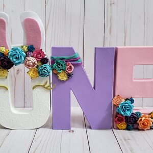 Llama ONE Letters Llama Fun First Birthday Floral Party Decor Big Number for Birthday Party image 7