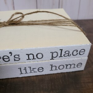 There's No Place Like Home Stamped Books Book Set Tiered Tray Decor Farmhouse Stamped Books image 5