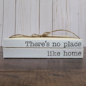 There's No Place Like Home Stamped Books Book Set Tiered Tray Decor Farmhouse Stamped Books image 4