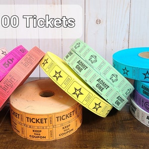 100 Colorful Circus Carnival Tickets Pick Your Color Circus Theme Party Decorations Carnival Birthday Party Tickets image 1