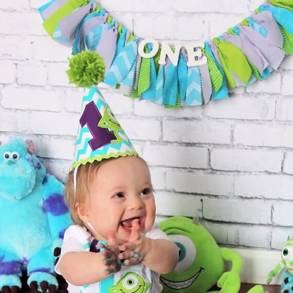 Monsters Inc Highchair Banner 1st Birthday Party Decor Etsy