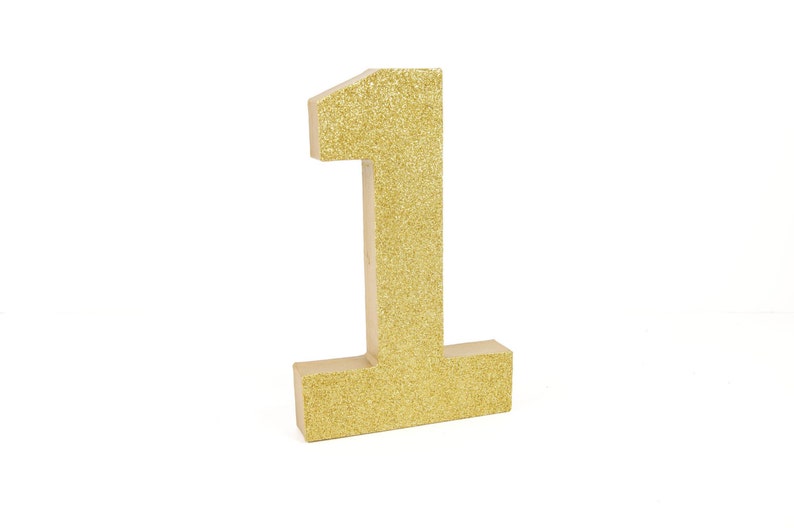 Gold Glitter Number 1 First Birthday Party Decor Princess Party Golden Birthday Big Number for Birthday Party image 3