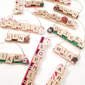 Scrabble Christmas Ornament with Name - Gift for Kids - Personalized Christmas Gift 2022