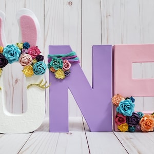 Llama ONE Letters Llama Fun First Birthday Floral Party Decor Big Number for Birthday Party image 9