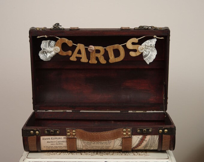 Wedding Card Box Suitcase Travel Themed, Vintage Style Etsy