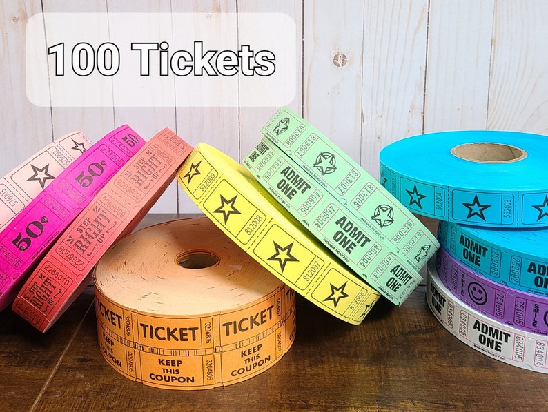 100 Circus Carnival Tickets Circus Theme Party Decorations Carnival Birthday Party Tickets image 1