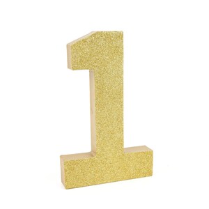 Gold Glitter Number 1 First Birthday Party Decor Princess Party Golden Birthday Big Number for Birthday Party image 2