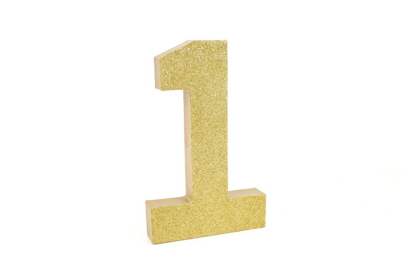 Gold Glitter Number 1 First Birthday Party Decor Princess Party Golden Birthday Big Number for Birthday Party image 2