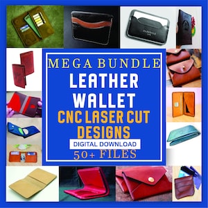 Laser Cut Leather Wallet SVG Bundle: 50+ CNC Designs (Digital Files)