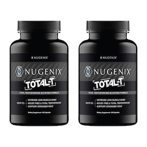 Nugenix Total-T for Men Pack of 2 Natural Testosterone Support Supplement 180 Capsules for Energy and Focus