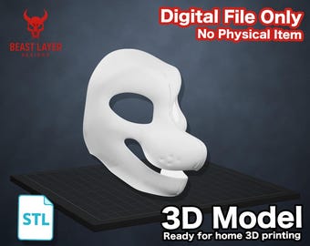 Cabeza de disfraz de zorro y perro Toony, base para disfraz, archivo STL, nariz de reina de Egipto, ojos en blanco, Fursona, impresión 3D DIY, disfraz de Kemono, cosplay peludo