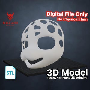 Fursuit Furry Head Base STL File 3D Print DIY Kemono Cosplay Mask Template for Costume Making Kigurumi Style Fursona Helmet Craft Pattern