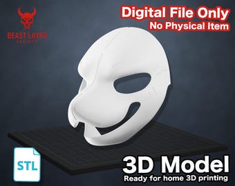 Cabeza de disfraz canino estándar Toony Dog K9, base para disfraz, archivo STL, Fursona, impresión 3D DIY, juego de dientes Kemono Eyeblank, confección de disfraces, cosplay peludo