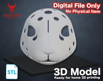 Base para cabeza de disfraz de ratón, archivo STL para ojos - Máscara de cosplay Kemono (descarga digital)