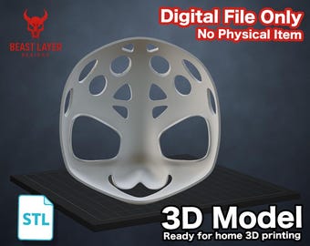 Furry Fursona Head Base STL File Round Eye Animal Style DIY 3D Print Cosplay Mask Template for Kemono Kigurumi Fursuit Costume Forsona Craft