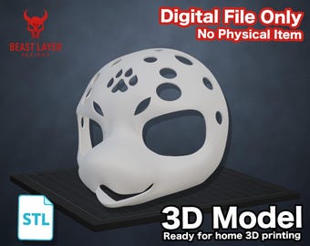 Base para cabeza de disfraz de perro K9, archivo STL para máscara de cosplay Kemono (descarga digital)