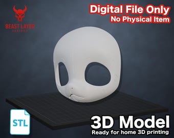 Archivo STL de base de cabeza de traje de furry, patrón de impresión 3D de Fursona DIY (solo archivo digital)