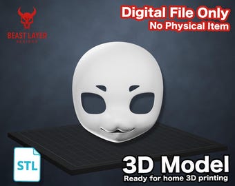 Base para cabeza de disfraz de furry, modelo 3D STL, máscara peluda, archivo de impresión digital DIY, base para cabeza de hocico corto para cachorro, gato, gatito, perro, Kawaii, Kemono Toony