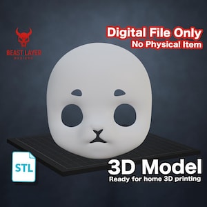 Fursuit Head Base STL File 3D Print DIY Kemono Animal Helmet Cosplay Mask Template for Costume Making Anime Style Kigurumi Furry Suit Craft