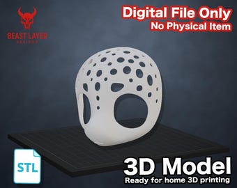 Archivo STL de base de cabeza de traje de piel YOYO Hole con nariz y ojos en blanco: Casco de cosplay Kemono DIY (solo archivo digital)