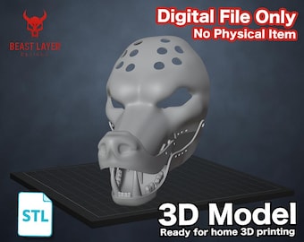 Dog K9 Kig Fursuit Moving Jaw Wolf Head Base STL File 3D Print DIY Kemono Cosplay Animal Costume Making Kigurumi Furry Craft Fursona Cosplay