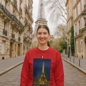 Eiffel Tower Sweatshirt: Parisian Cityscape, French Travel Apparel
