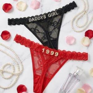 Personalized Thong with Name, Custom Name Thong, Crystal Name Lingerie, Name G-Strings, Anniversary Gifts, personalized wedding gift
