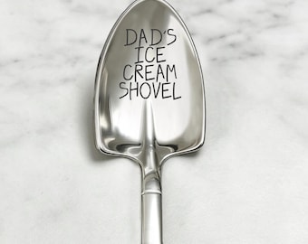 Personalized Ice Cream Large Shovel Spoon with Box,Fathers Day gift,Engraved Ice Cream Shovel Spoon,Custom Spoon Mom Grandpa Dad Pops Papa