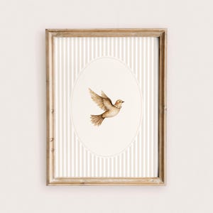 Bird Nursery Printable Wall Art Vintage Animal Digital Download Beige Dove Kids Room Decor Gender Neutral Nursery Print Instant Download