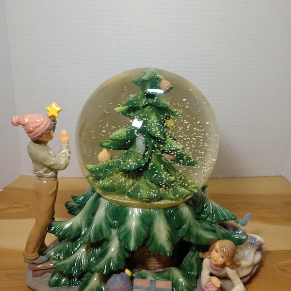 Christmas Tree Snow Globe with Musical Rotating Base