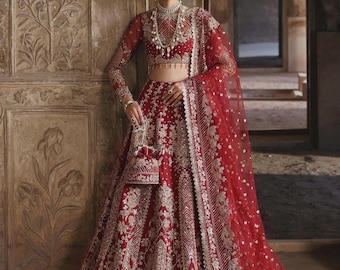 Embroidered Green Lehenga Choli Pakistani Indian Bridal Wedding Outfit  Designer Dress Desi Punjabi Suit Eid