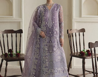 Custom Stitch Bridal Maxi Dress, Pakistani Indian Women Wedding Heavy Embroidered Lehenga Choli Anarkali Designer Nikkah Mehendi Dress AZL