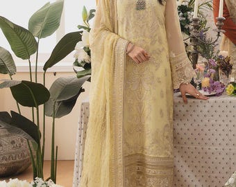 Engagement Dress Maxi Gown Asian Brides, Pakistani Custom Wedding Dress, Walima and Reception Indian Bridal Dress AZL